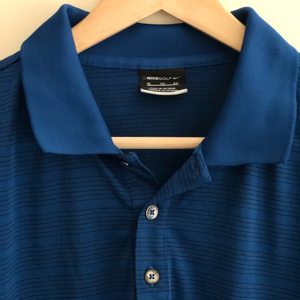 Nike Golf Men's Blue Polo Shirt XL Dri-Fit Blue